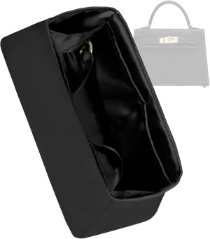 Purse Organizer for Mini Kelly 20/25/28/32/35/40/42/50,Silky Smooth Insert,Lightweight Bag in Bag,Luxury Handbag Storage Accessories(Kelly Pochette,Black)