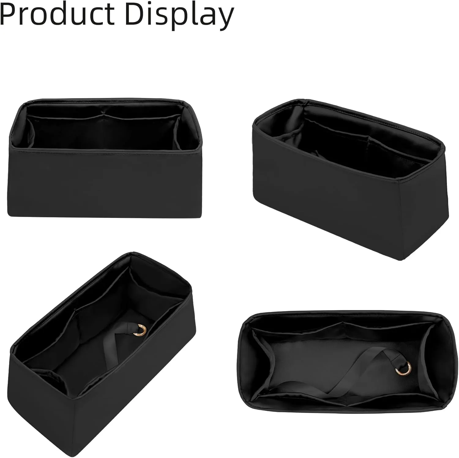 Purse Organizer for Mini Kelly 20/25/28/32/35/40/42/50,Silky Smooth Insert,Lightweight Bag in Bag,Luxury Handbag Storage Accessories(Kelly Pochette,Black)