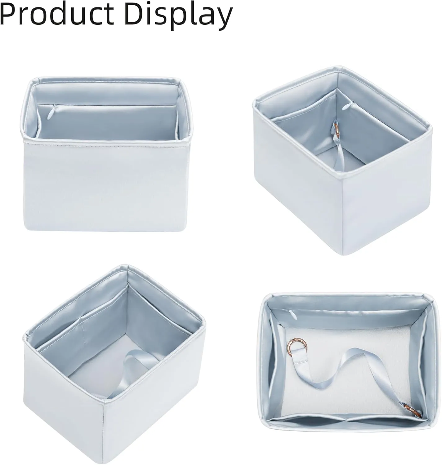 Purse Organizer for Picotin 18/22,Silky Smooth Insert,Lightweight Inside Bag,Luxury Handbag Storage(Picotin 18 with Zipper,Blue Pale)