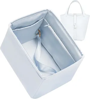 Purse Organizer for Picotin 18/22,Silky Smooth Insert,Lightweight Inside Bag,Luxury Handbag Storage(Picotin 18 with Zipper,Blue Pale)