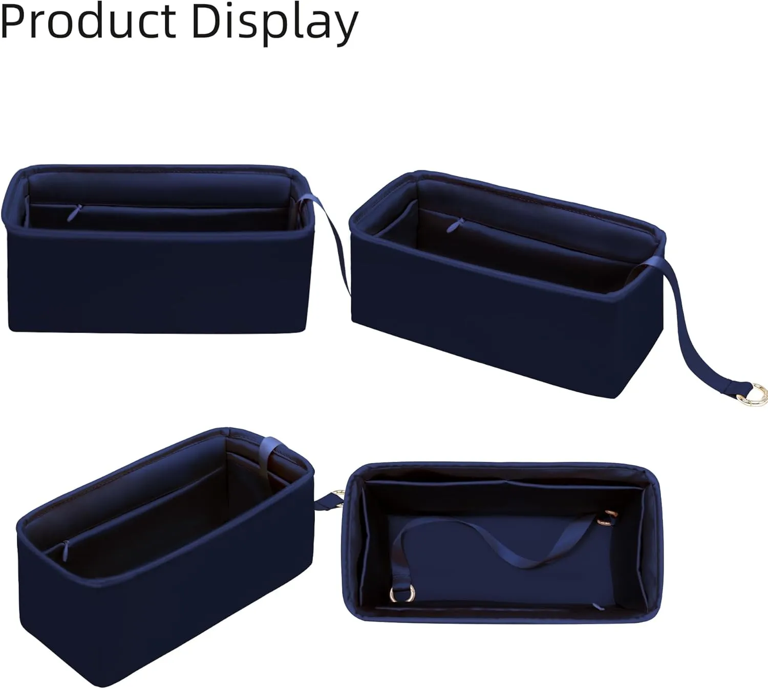 Purse Organizer with Zipper for Birkin 20/25/30/35/40,Silky Smooth Insert,Lightweight Bag in Bag,Luxury Handbag Storage Accessories(Birkin 25 with Zipper,Blue Nuit)