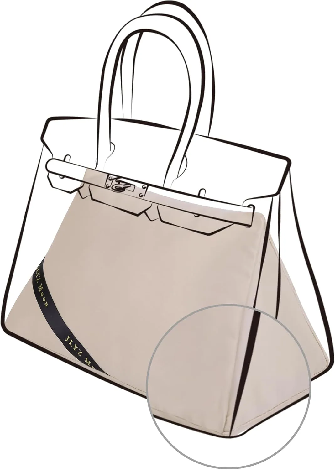 Purse Pillow Insert for Hermes Birkin Bags, Velvet Bag Shaper, Superior Resilience, Exclusively for Birkin 25(BK25 Retourne)