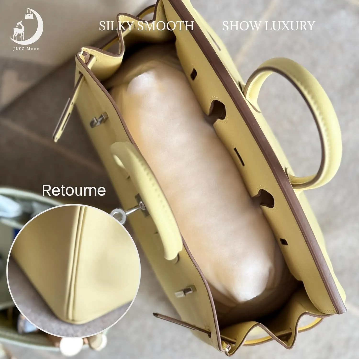 Purse Pillow Insert for Hermes Birkin Bags, Velvet Bag Shaper, Superior Resilience, Exclusively for Birkin 25(BK25 Retourne)