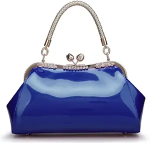 Purse Tote Glossy Satchel for Women Patent Leather Wedding Top Handle Shoulder Bag Clutch
