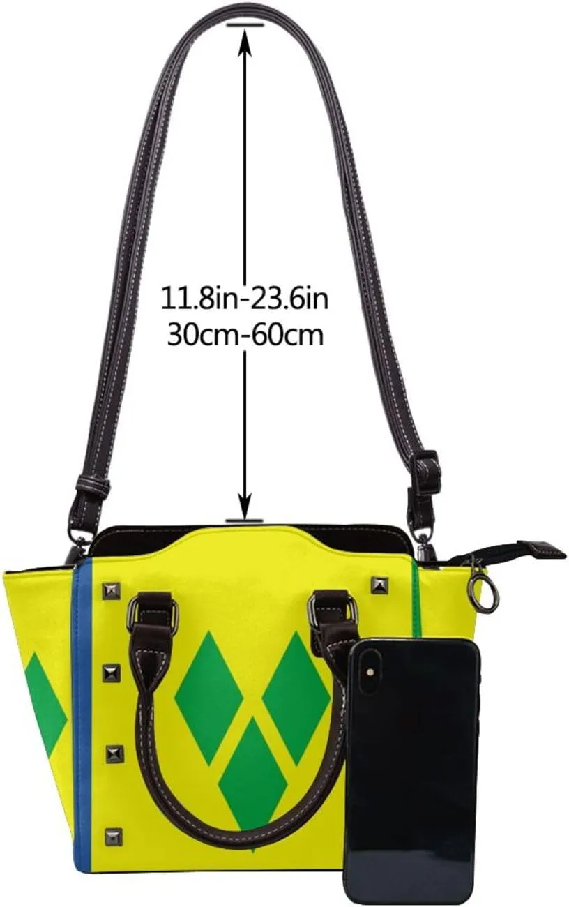 Purses for Women Faux Leather Handbags Bags Studded Tote Purse Shoulder Bag