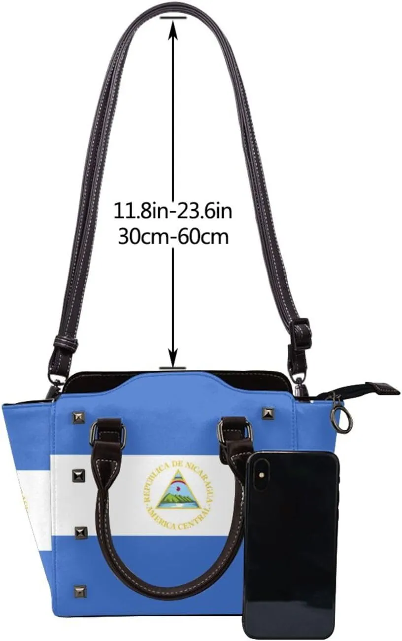 Purses for Women Faux Leather Handbags Bags Studded Tote Purse Shoulder Bag