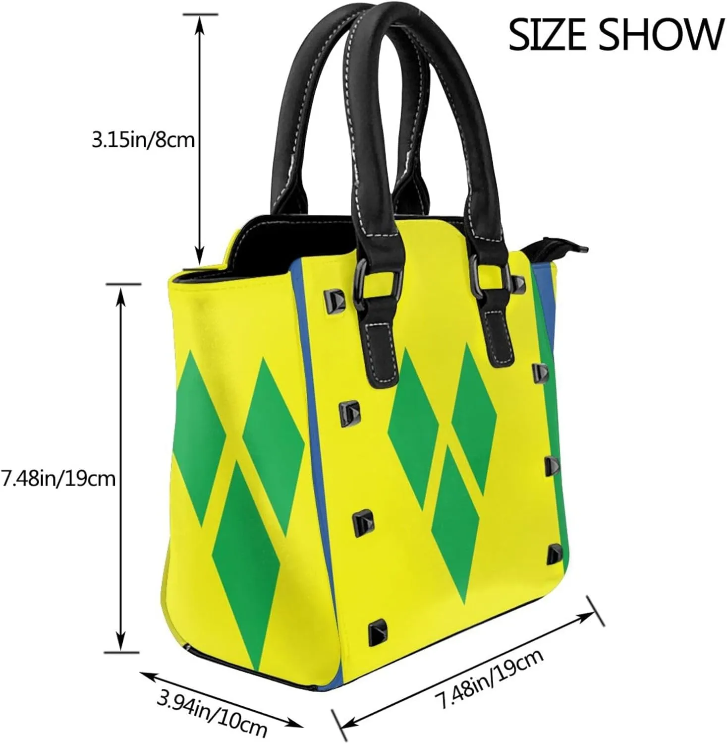 Purses for Women Faux Leather Handbags Bags Studded Tote Purse Shoulder Bag