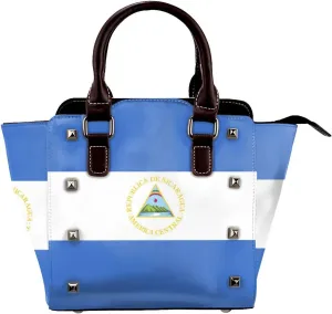 Purses for Women Faux Leather Handbags Bags Studded Tote Purse Shoulder Bag
