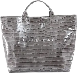 PVC Tote Bag for Women,Snake Skin Print Purse Large Work Tote Bag Clear Plastic Kraft Paper Hobo Bag with Top-Handle
