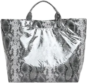 PVC Tote Bag for Women,Snake Skin Print Purse Large Work Tote Bag Clear Plastic Kraft Paper Hobo Bag with Top-Handle
