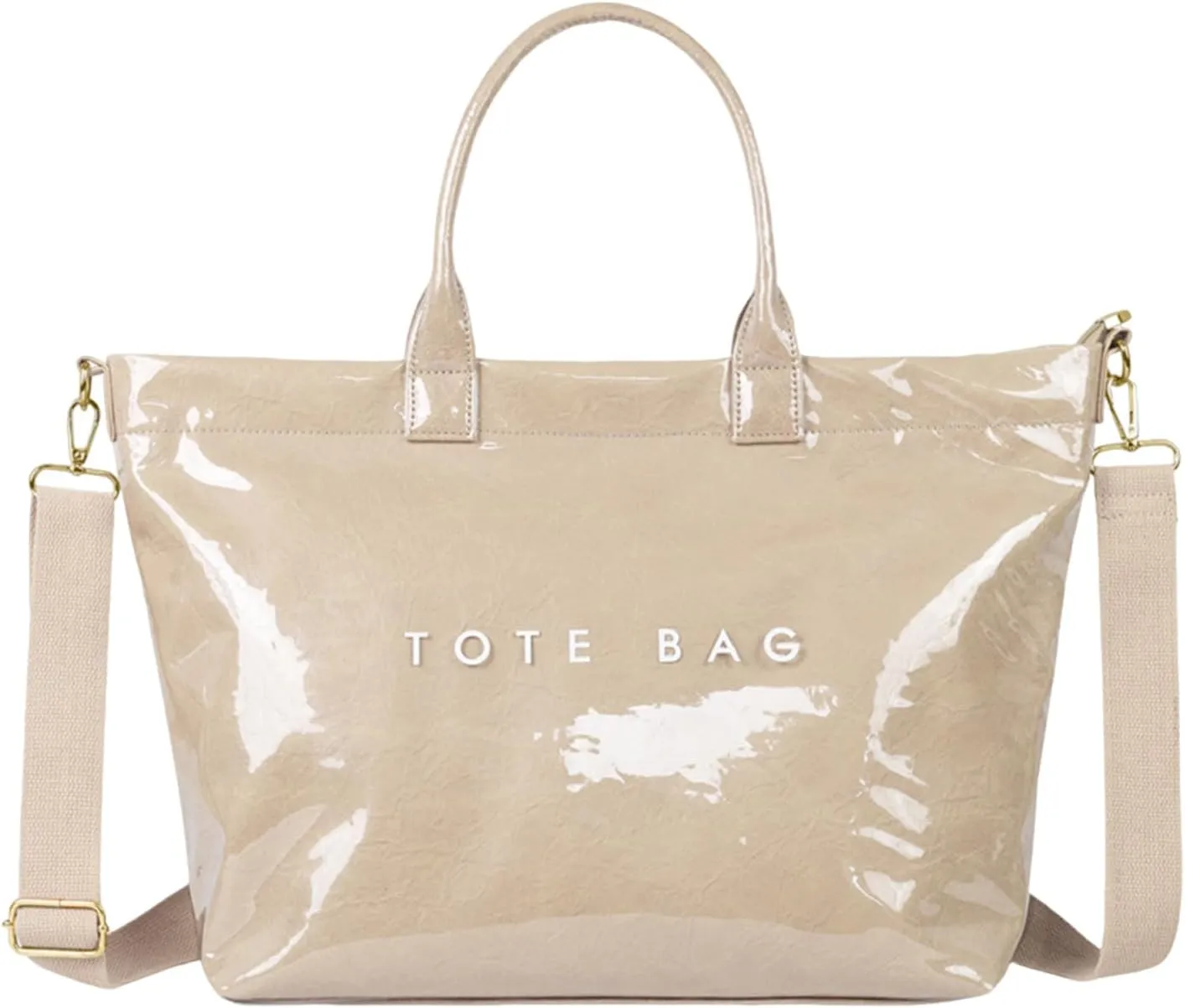 Pvc Tote Bag Large Crossbody Bags For Women Letters Print Top Handle Handbag Trendy Shoulder Purse