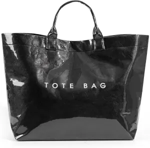 PVC Tote Bag Women's Letters Print Handbags Large Kraft Paper Shoulder Bag Clear Plastic Hobo Bags Top Handle Shopping Bags