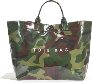 PVC Tote Bag Women's Letters Print Handbags Large Kraft Paper Shoulder Bag Clear Plastic Hobo Bags Top Handle Shopping Bags