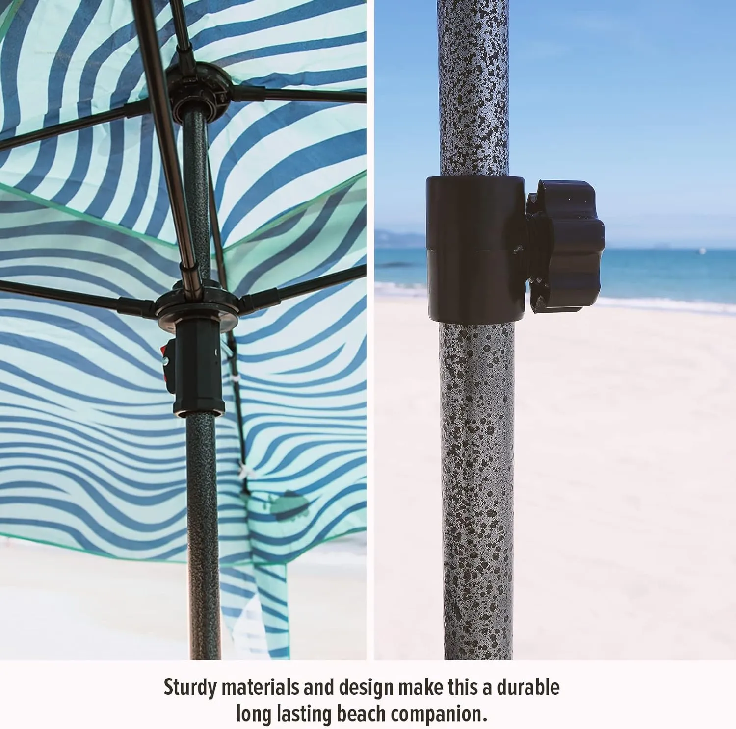 Qipi Beach Cabana - Easy to Set Up Canopy, Waterproof, Portable 6' x 6' Beach Shelter, Included Side Wall, Shade with UPF 50  UV Protection, Ultimate Sun Umbrella - for Kids, Family & Friends