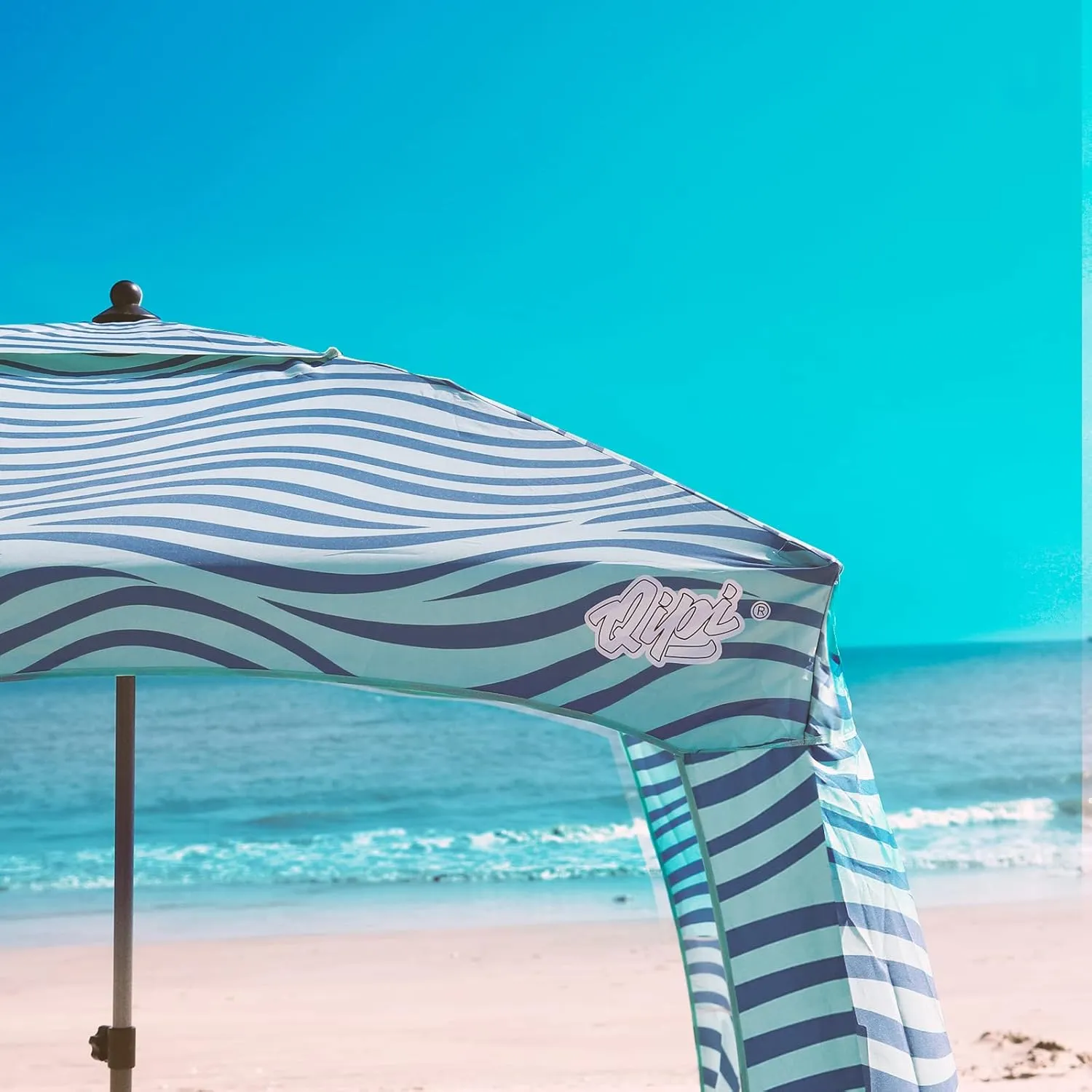 Qipi Beach Cabana - Easy to Set Up Canopy, Waterproof, Portable 6' x 6' Beach Shelter, Included Side Wall, Shade with UPF 50  UV Protection, Ultimate Sun Umbrella - for Kids, Family & Friends