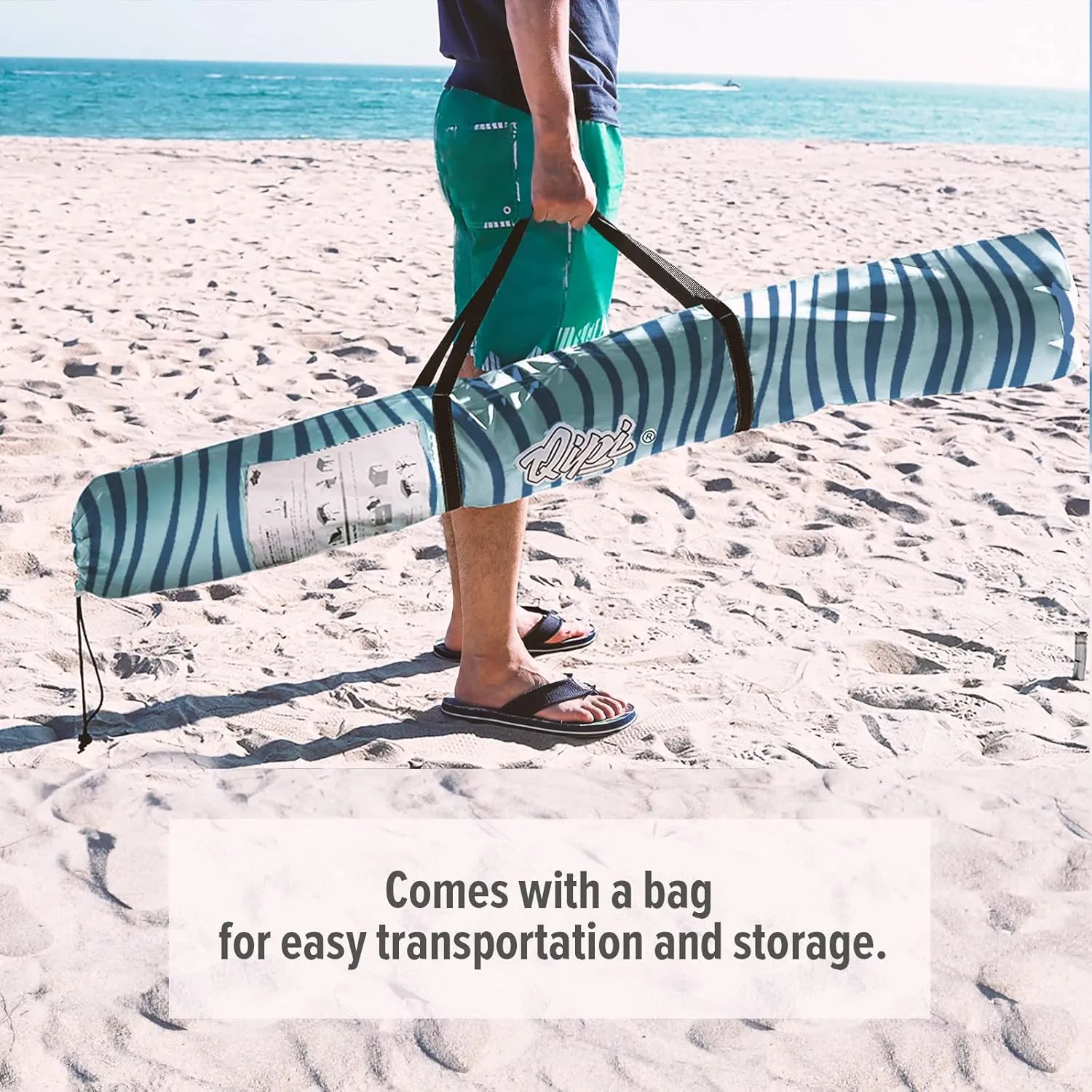 Qipi Beach Cabana - Easy to Set Up Canopy, Waterproof, Portable 6' x 6' Beach Shelter, Included Side Wall, Shade with UPF 50  UV Protection, Ultimate Sun Umbrella - for Kids, Family & Friends