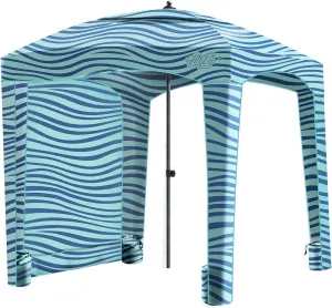 Qipi Beach Cabana - Easy to Set Up Canopy, Waterproof, Portable 6' x 6' Beach Shelter, Included Side Wall, Shade with UPF 50  UV Protection, Ultimate Sun Umbrella - for Kids, Family & Friends