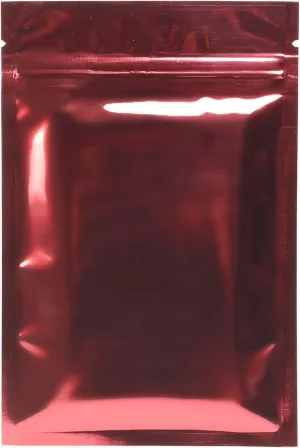 QQ Studio 100pcs Double-Sided Glossy Metallic Mylar Flat Packaging QuickQlick™ Bags (4" x 6", Glossy Red)