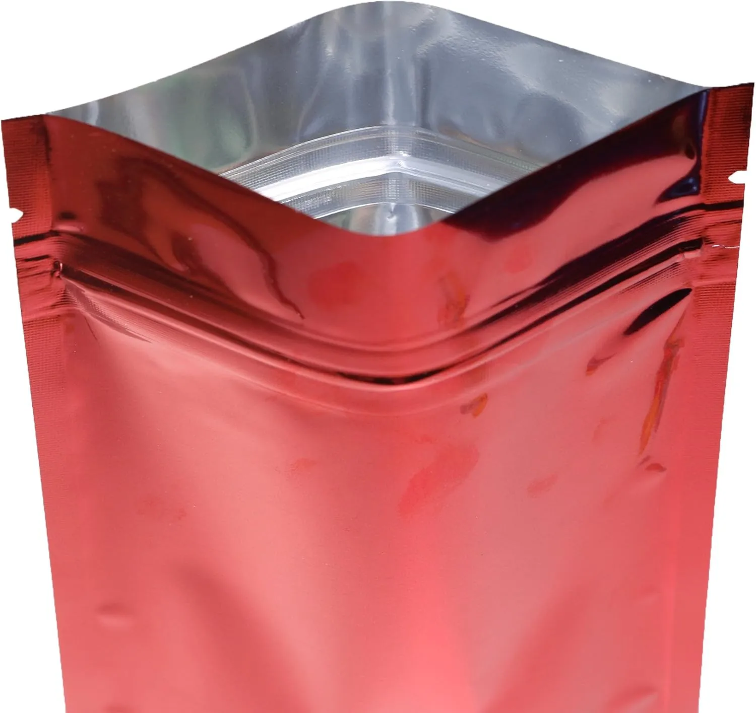 QQ Studio 100pcs Double-Sided Glossy Metallic Mylar Flat Packaging QuickQlick™ Bags (4" x 6", Glossy Red)