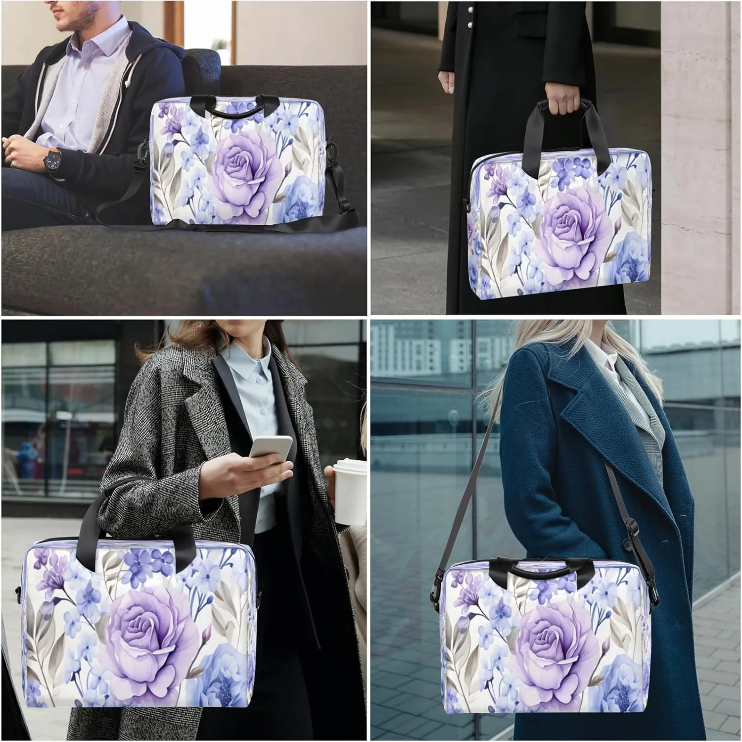QsirBC Waterproof 15.7 inch Laptop Bag, Business Computer Bag with Adjustable Shoulder Strap