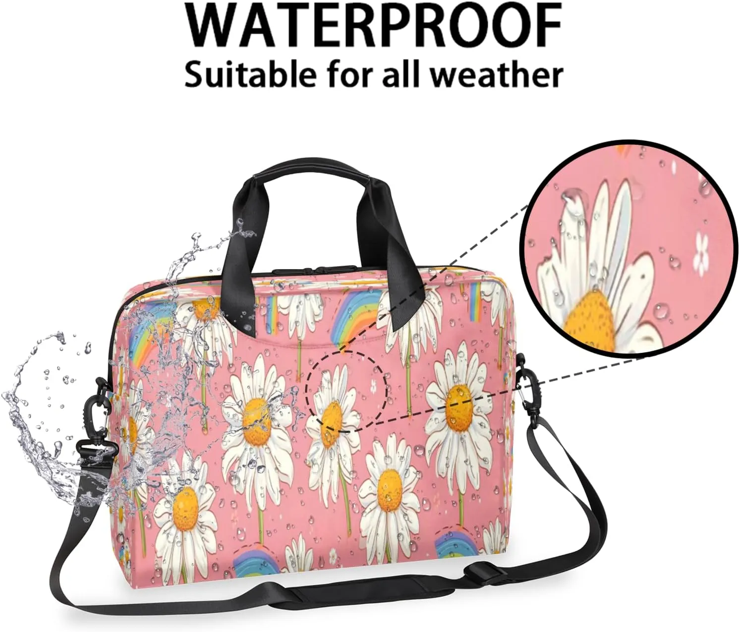 QsirBC Waterproof 15.7 inch Laptop Bag, Business Computer Bag with Adjustable Shoulder Strap