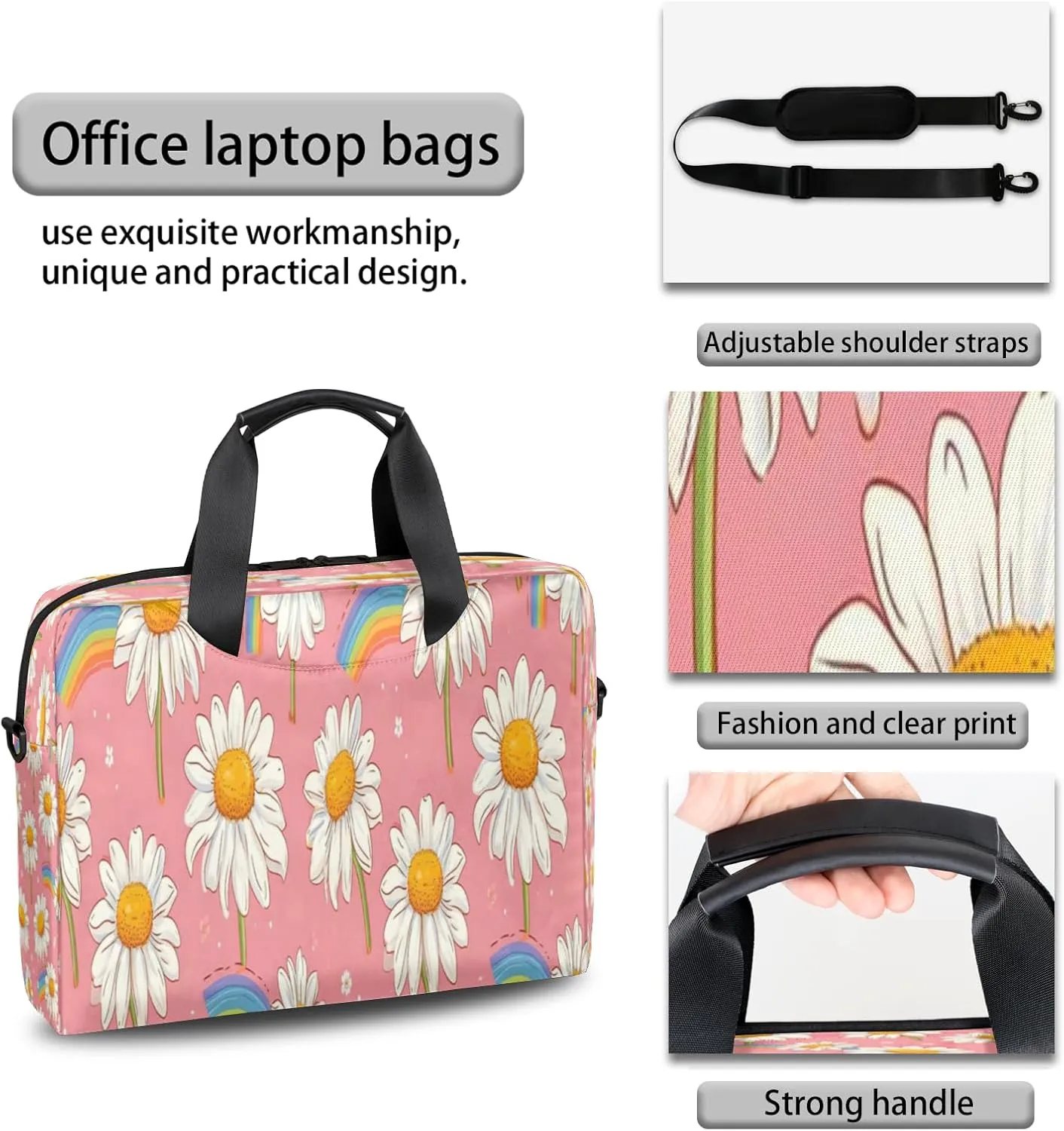 QsirBC Waterproof 15.7 inch Laptop Bag, Business Computer Bag with Adjustable Shoulder Strap