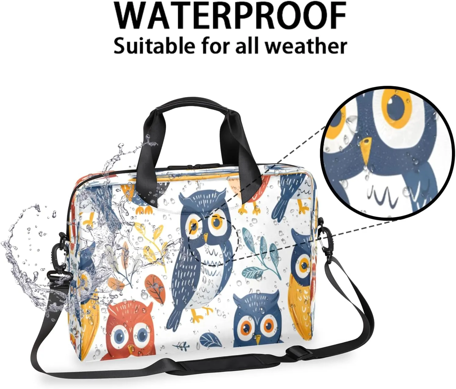 QsirBC Waterproof 15.7 inch Laptop Bag, Business Computer Bag with Adjustable Shoulder Strap