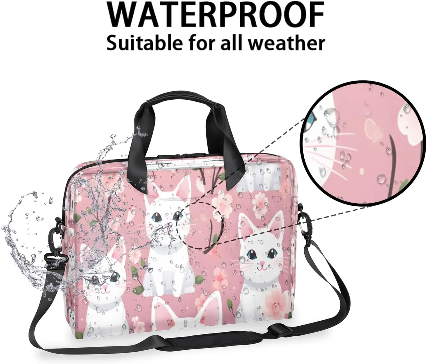QsirBC Waterproof 15.7 inch Laptop Bag, Business Computer Bag with Adjustable Shoulder Strap