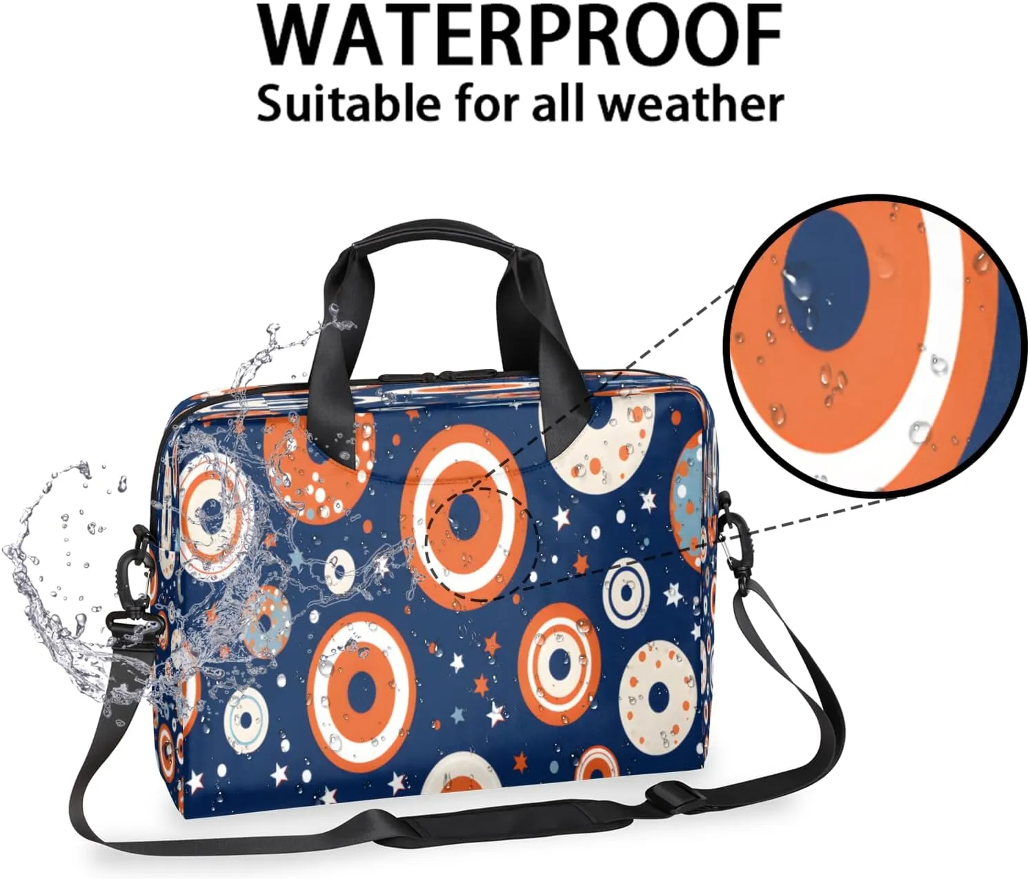 QsirBC Waterproof 15.7 inch Laptop Bag, Business Computer Bag with Adjustable Shoulder Strap