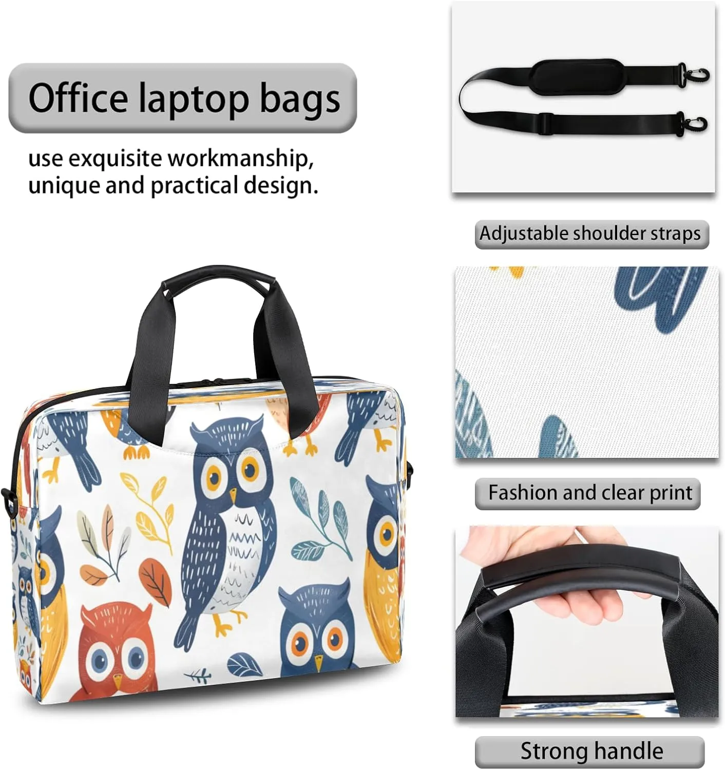 QsirBC Waterproof 15.7 inch Laptop Bag, Business Computer Bag with Adjustable Shoulder Strap