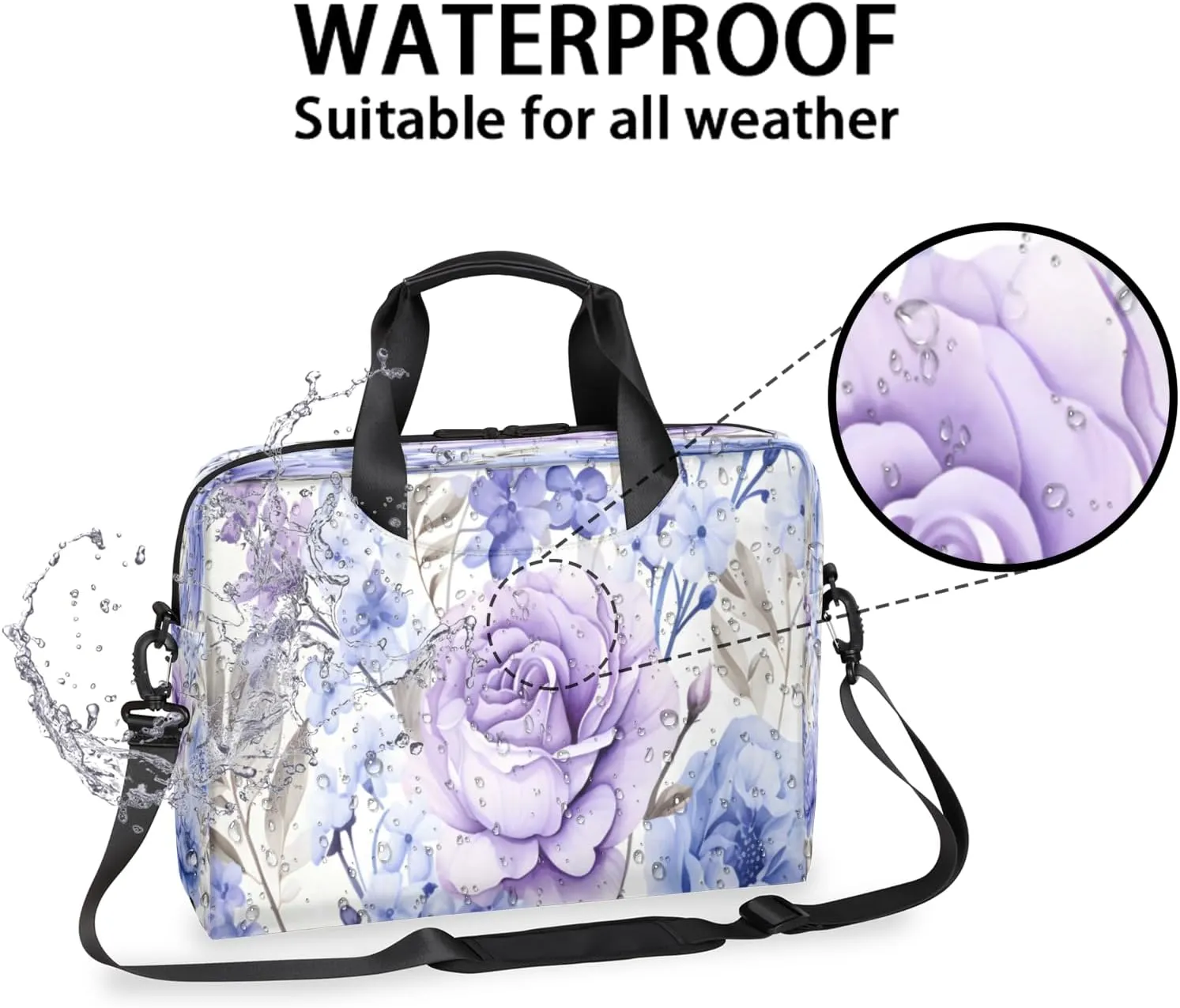 QsirBC Waterproof 15.7 inch Laptop Bag, Business Computer Bag with Adjustable Shoulder Strap