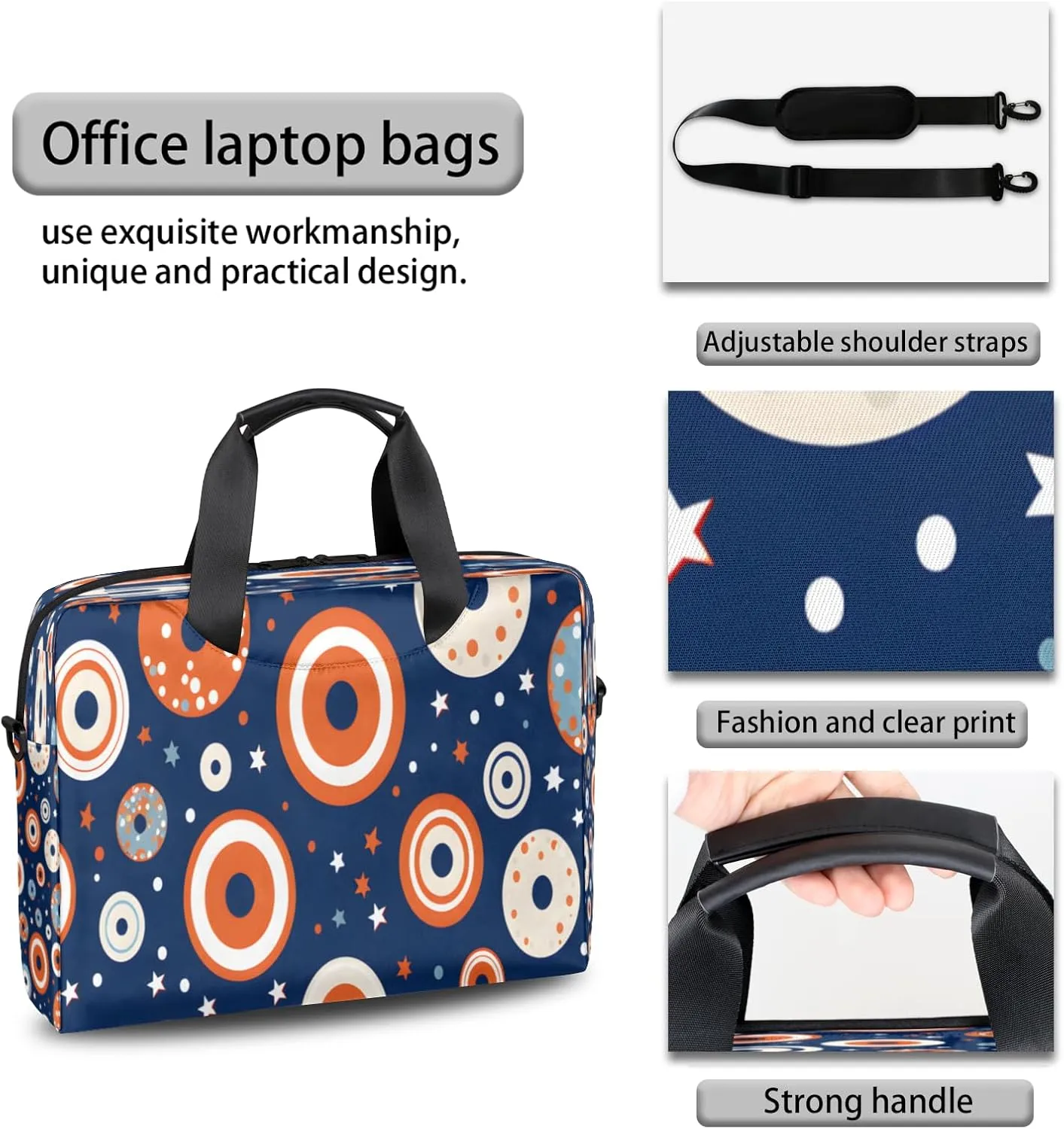QsirBC Waterproof 15.7 inch Laptop Bag, Business Computer Bag with Adjustable Shoulder Strap