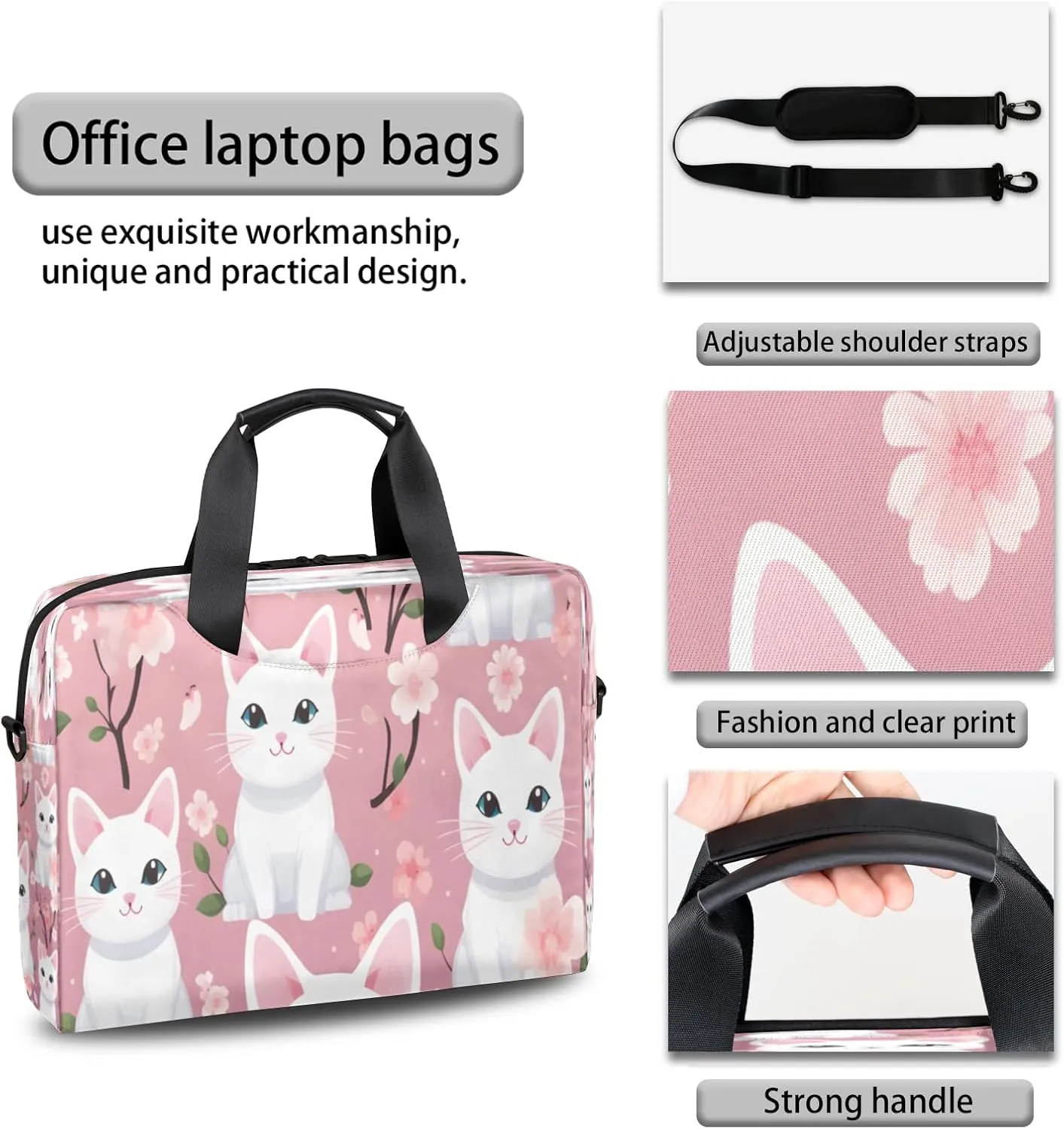 QsirBC Waterproof 15.7 inch Laptop Bag, Business Computer Bag with Adjustable Shoulder Strap