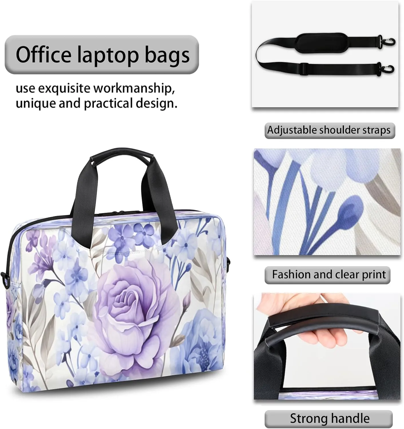QsirBC Waterproof 15.7 inch Laptop Bag, Business Computer Bag with Adjustable Shoulder Strap