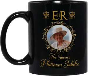 Queen Elizabeth Platinum Jubilee 1952-2022 Mug, Queen Elizabeth Rip Mug, Rest In peace The England Queen, British Keepsake Gift Black Mug