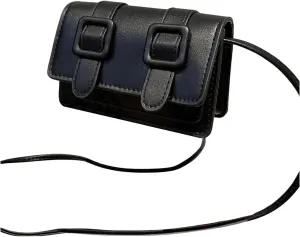 QWINEE Women's Buckle Decor Flap Bag Minimalist Shoulder Handbag Chain Detail Clutch Purse Solid Crossbody Bags