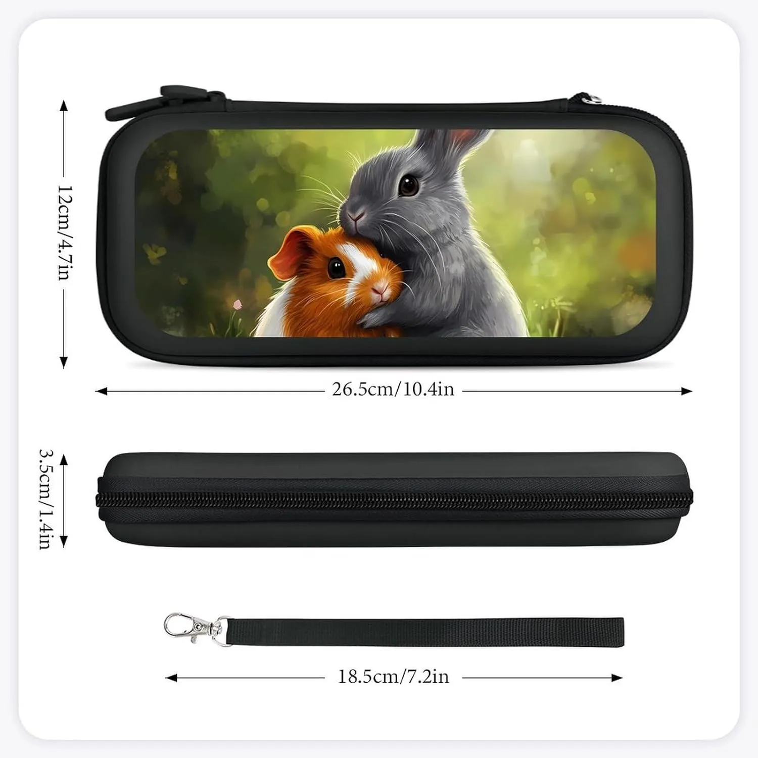 Rabbit And Guinea Pigs Compatible with Switch Carrying Case Hard Travel Game Bag Pouch with 15 Games Accessories