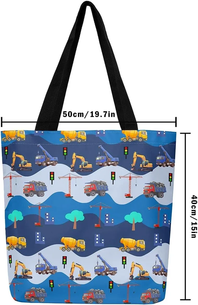 Race Car Canvas Bag for Kids Boys Girls,Red and Blue Sports Car Canvas Tote Bag