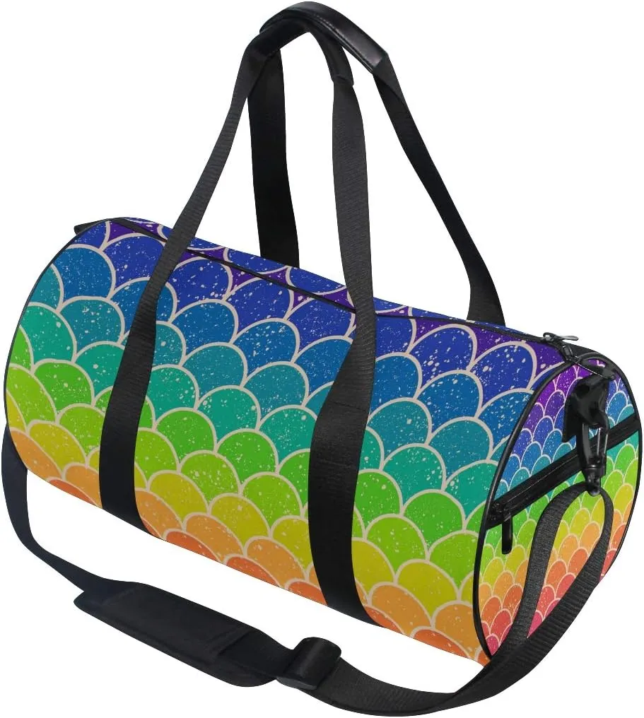 Rainbow Duffel Bag,Canvas Travel Bag for Gym Sports and Overnight