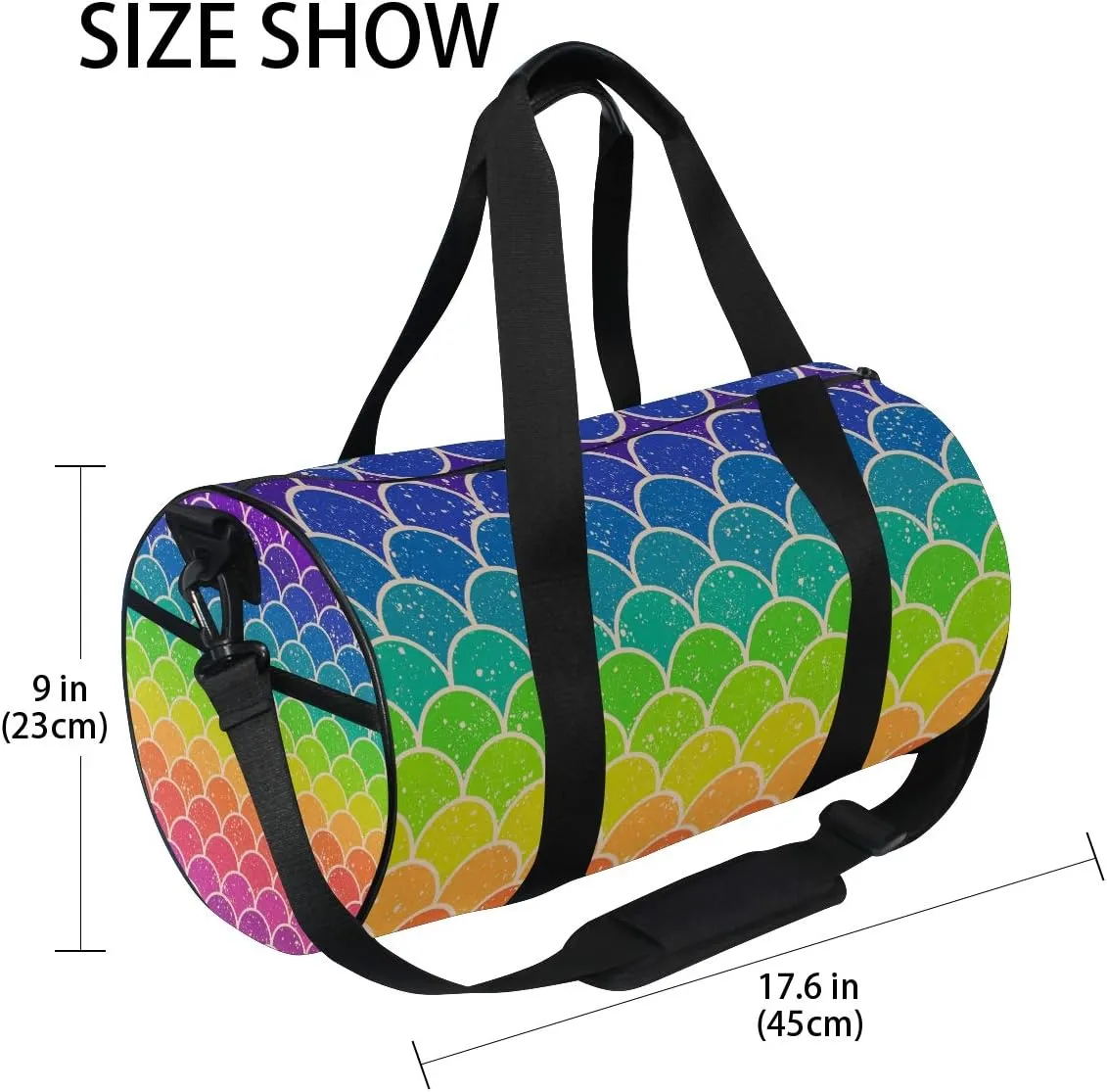Rainbow Duffel Bag,Canvas Travel Bag for Gym Sports and Overnight