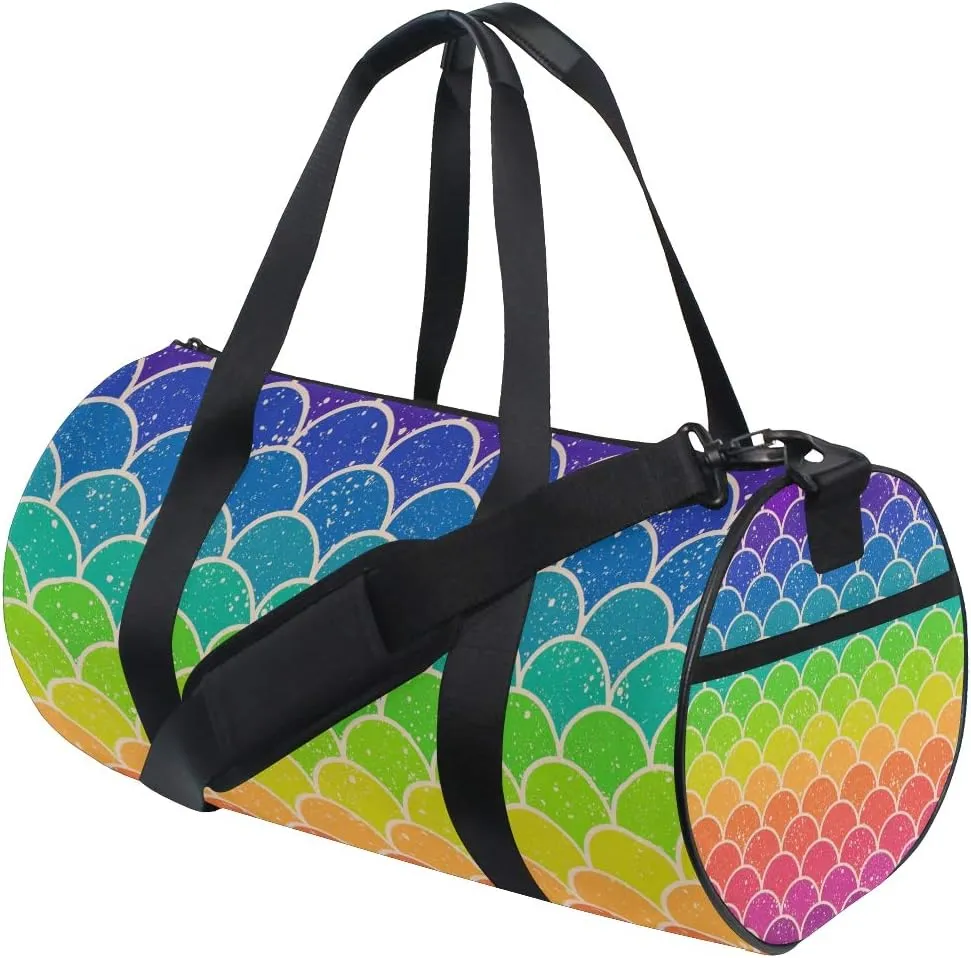 Rainbow Duffel Bag,Canvas Travel Bag for Gym Sports and Overnight
