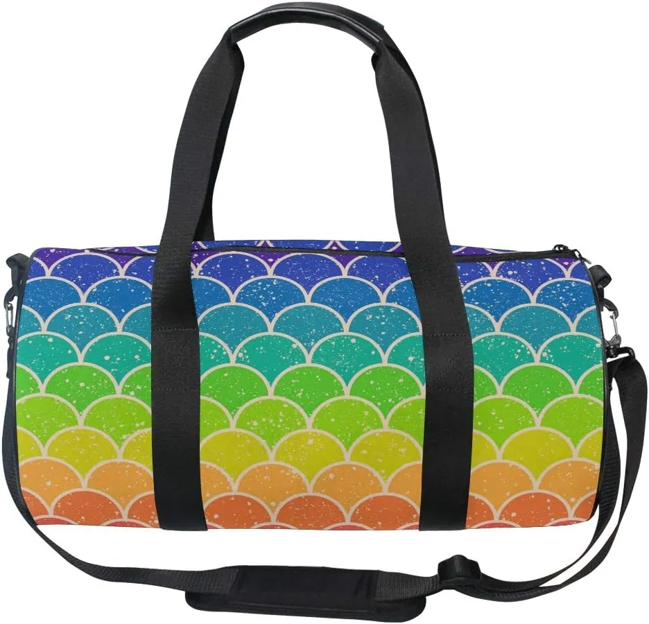 Rainbow Duffel Bag,Canvas Travel Bag for Gym Sports and Overnight
