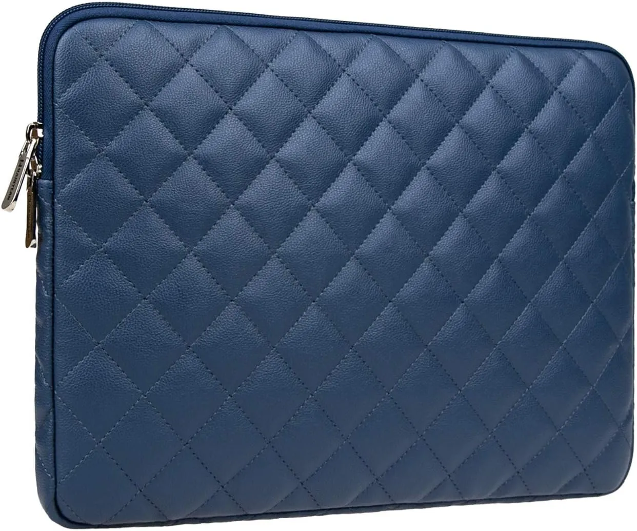 RAINYEAR 15 Inch Laptop Sleeve Diamond PU Leather Case Shockproof Zipper Cover Carrying Bag Specially Compatible with 15.4" MacBook Pro/Air, Surface Laptop 3/4 15", New XPS 15 Touch (Navy Blue)
