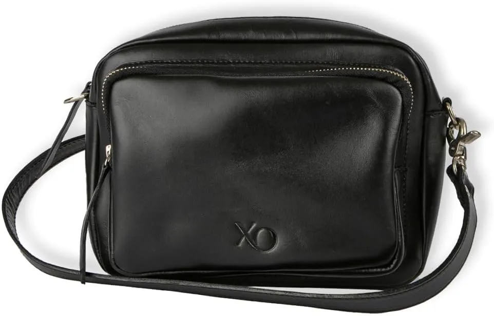 Real Leather Crossbody Bags, Handcrafted by Expert Chilean Artisans with Patagonian Sourced Leather, Medium Purse with Multiple Pockets and Ample Space. Ancud Black