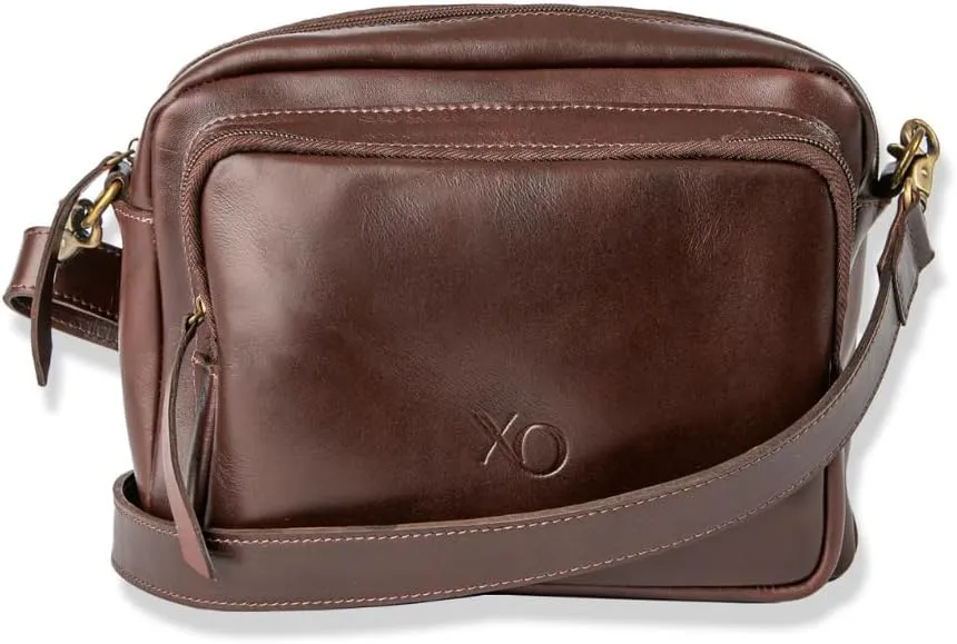 Real Leather Crossbody Bags, Handcrafted by Expert Chilean Artisans with Patagonian Sourced Leather, Medium Purse with Multiple Pockets and Ample Space. Ancud Dark Brown