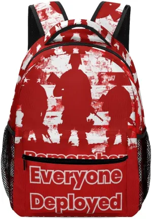 RED Remember Everyone Deployed Unisex Small Backpack Lightweight Shoulder Bag Travel Daypack