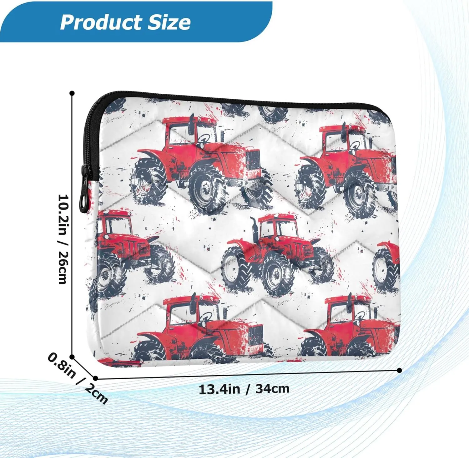 Red Tractor Work Bags for Women, Computer Bags for Laptops for Women Shockproof Protective Computer Carrying Cover, 15.6 Inch Computer Cases for Laptops