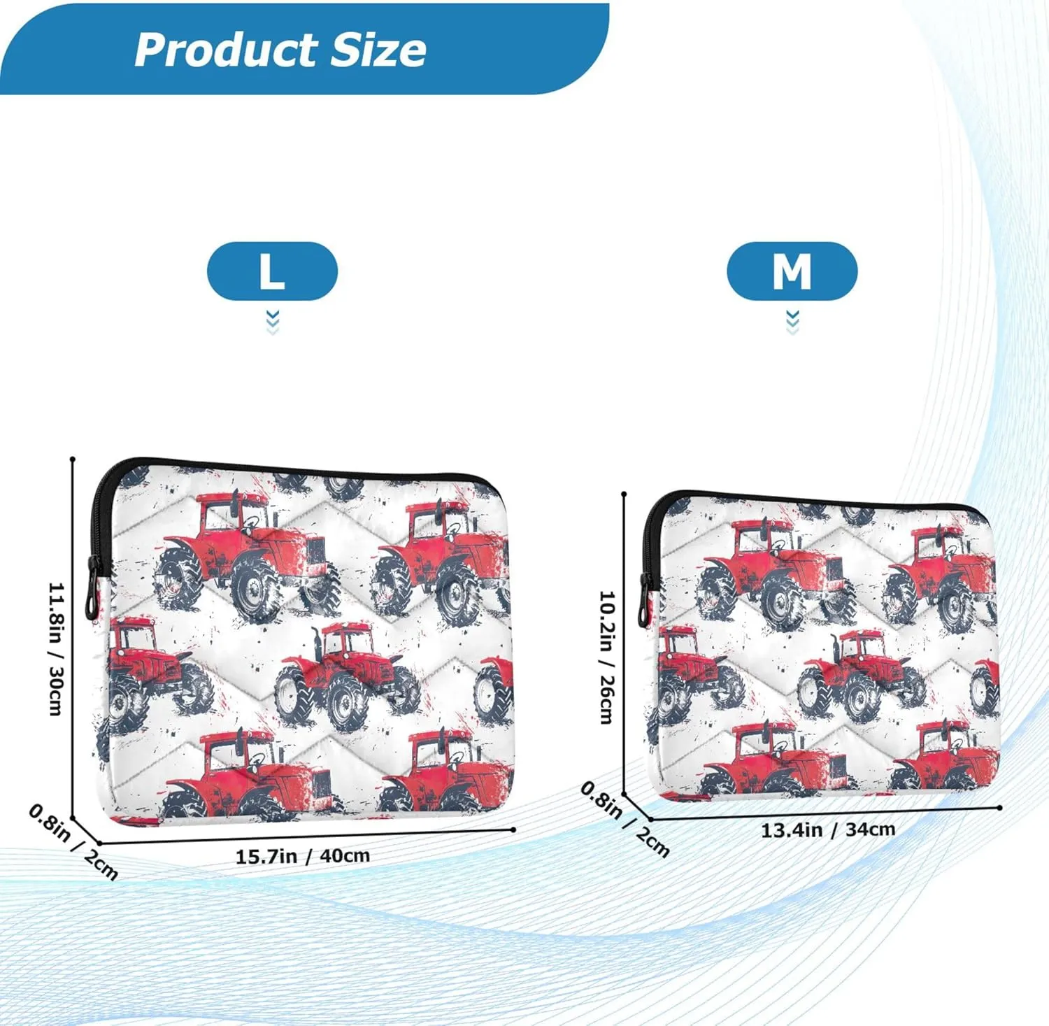 Red Tractor Work Bags for Women, Computer Bags for Laptops for Women Shockproof Protective Computer Carrying Cover, 15.6 Inch Computer Cases for Laptops