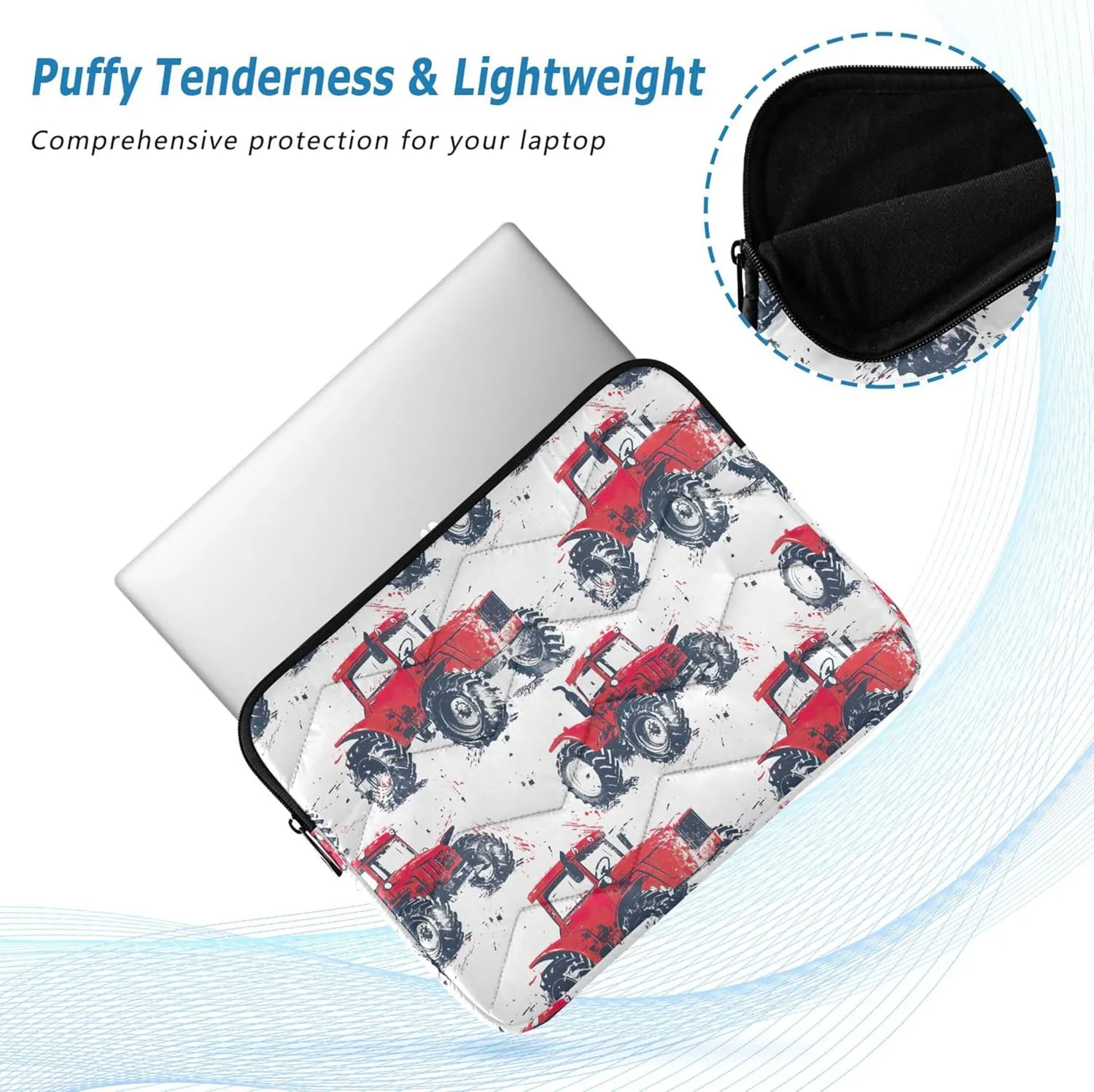 Red Tractor Work Bags for Women, Computer Bags for Laptops for Women Shockproof Protective Computer Carrying Cover, 15.6 Inch Computer Cases for Laptops