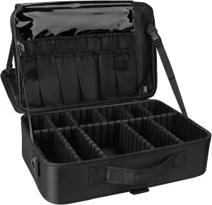 Relavel Travel Makeup Train Case Makeup Cosmetic Case Organizer Portable Artist Storage Bag with Adjustable Dividers for Cosmetics Makeup Brushes Toiletry Jewelry Digital Accessories